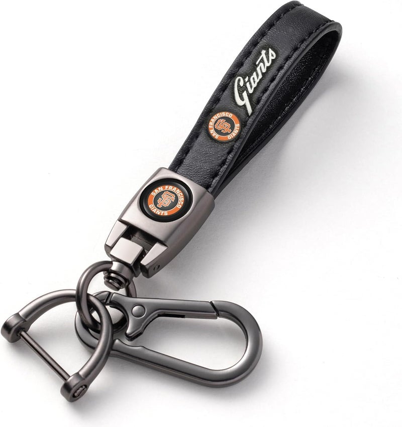 Kaleduo Leather Keychain for Baseball Fans,Car Keyring Replacement Key Fob Holder,Souvenir Gifts for Men Women - Image 1